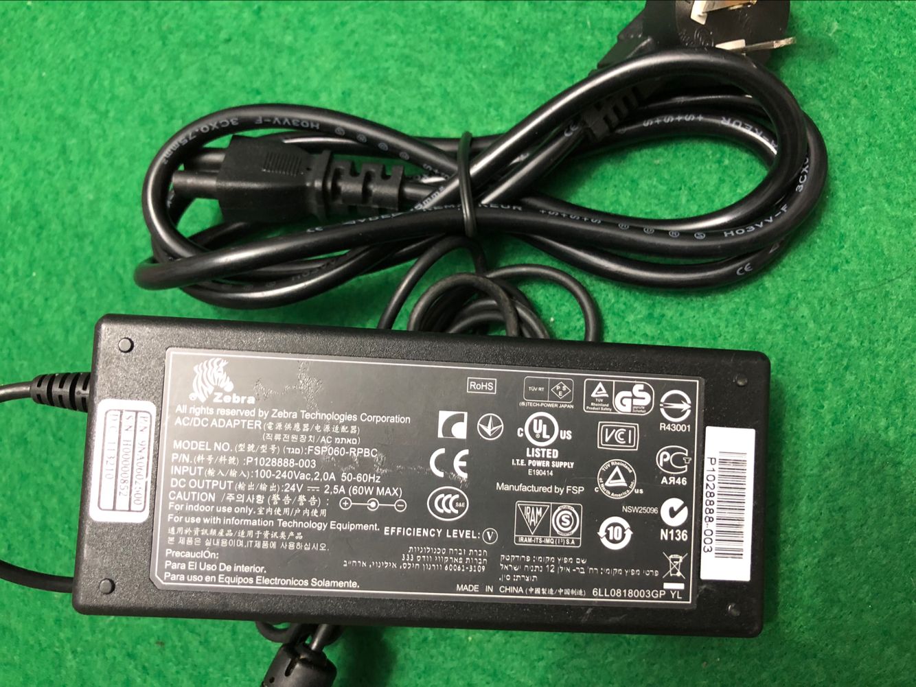 *Brand NEW* FSP060-RPBC P1028888-003 ZEBRA 24V 2.5A AC DC ADAPTER POWER SUPPLY - Click Image to Close